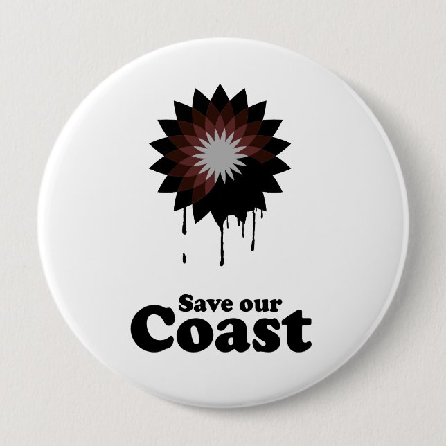SAVE OUR COAST 10 CM ROUND BADGE (Front)