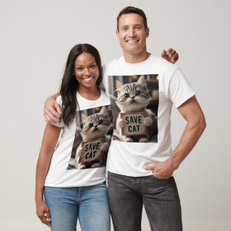 Save Our Cute Cats: A Graphic Design T-Shirt