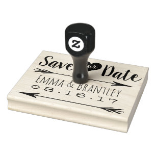 Save Our Date Hearts and Arrows Wedding Stamp