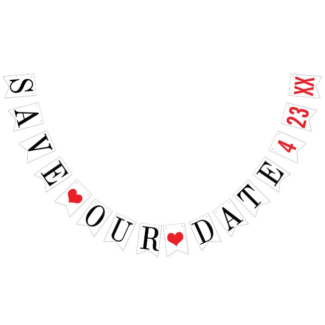 SAVE OUR DATE: PERSONALIZED WEDDING DATE BUNTING  (All)