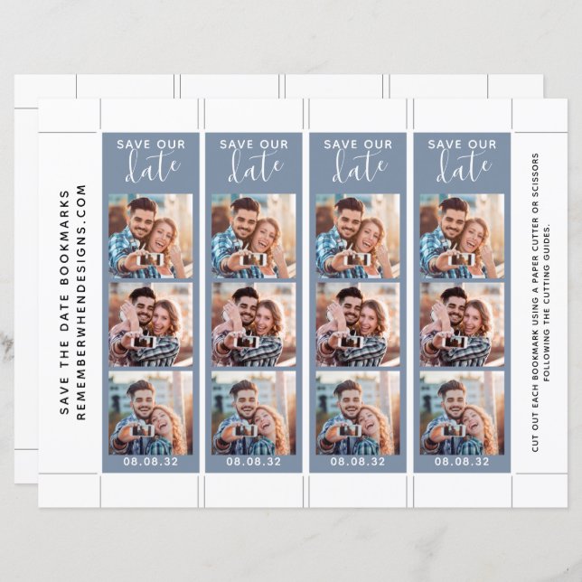 Save Our Date Photo Bookmark Template (Front/Back)