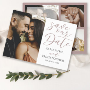 Save Our Date Pink Budget Photo Wedding