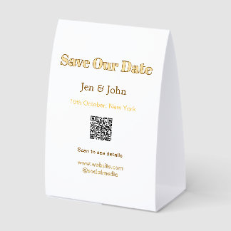 Save our date Scan QR for details name date webite