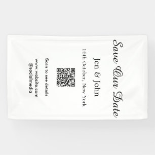Save our date Scan QR for details name date webite Banner