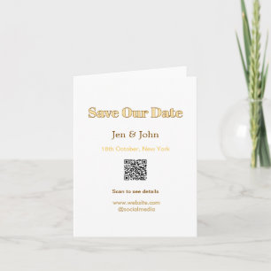 Save our date Scan QR for details name date webite Invitation