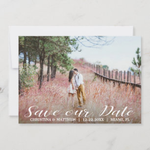 SAVE OUR DATE Wedding 4 PHOTOS Collage Black Save The Date