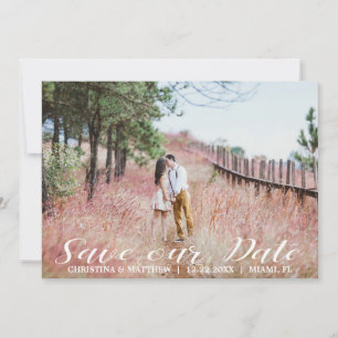 SAVE OUR DATE Wedding 4 PHOTOS Collage Blue Save The Date
