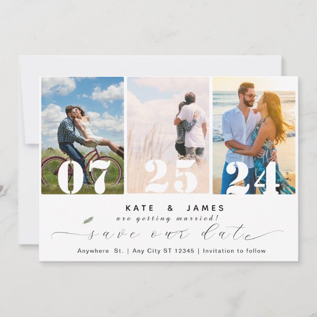 Save our date with QR code template (Front)