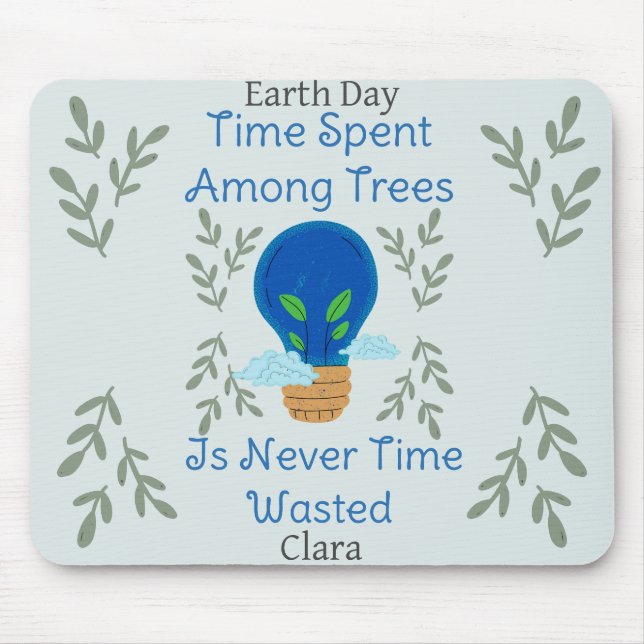 save our earth, earth day, love earth, personalise mouse mat (Front)