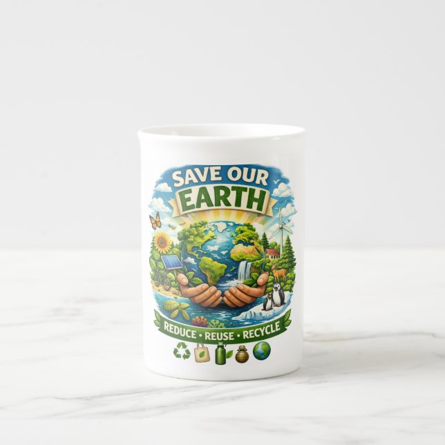 Save Our Earth Eco Friendly Design mug (Front)