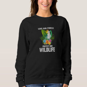 Save Our Forest Protect Our Wildlife Distressed En Sweatshirt