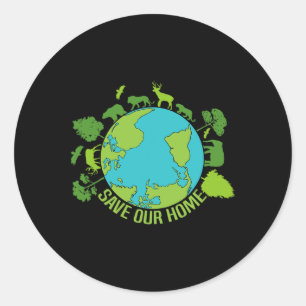 Save Our Home Animals Wildlife Conservation Earth Classic Round Sticker