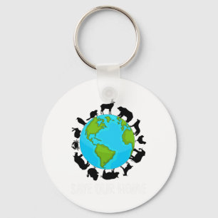 Save Our Home Animals Wildlife Conservation Earth Key Ring