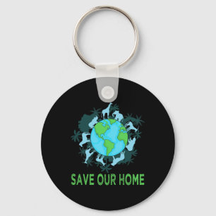 Save Our Home Animals Wildlife Conservation Earth Key Ring