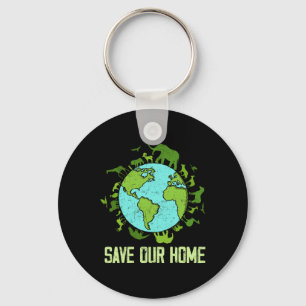 Save Our Home Animals Wildlife Conservation Earth Key Ring