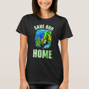 Save Our Home Lion Wildlife Animal Earth Day Water T-Shirt
