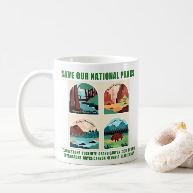 Save Our National Parks Coffee Mug (With Donut)