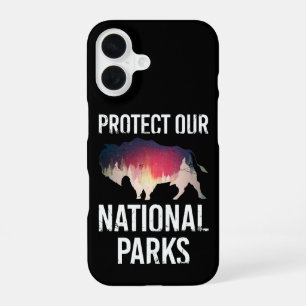 Save Our National Parks Retro Bison Explore Resist iPhone 16 Case
