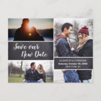 Save Our New date Photo Collage Chalkboard Wedding