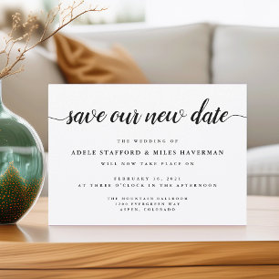 Save Our New Date   Wedding Postponement Save The Date