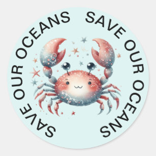 Save our Oceans Crab Stickers