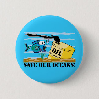 Save Our Oceans Earth Day 6 Cm Round Badge