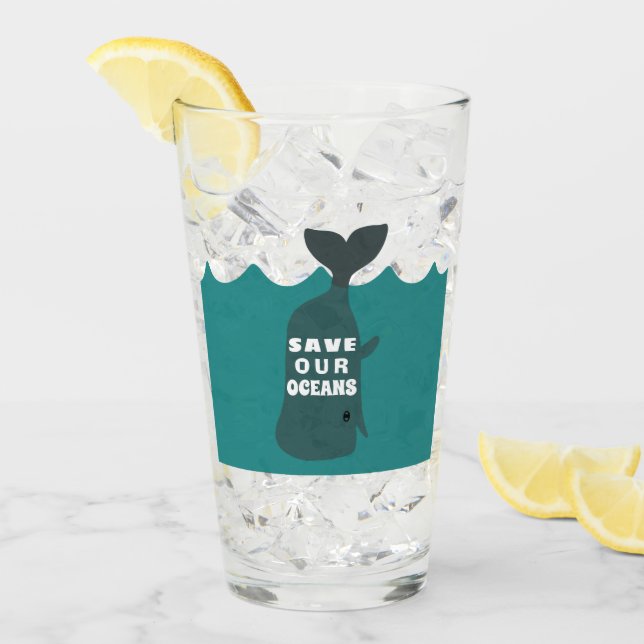 Save Our Oceans Environmental Art Whale  Glass (Front Ice)