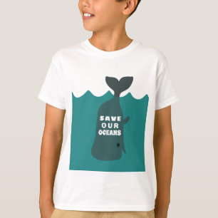 Save Our Oceans Environmental Art Whale Kids Boy T-Shirt