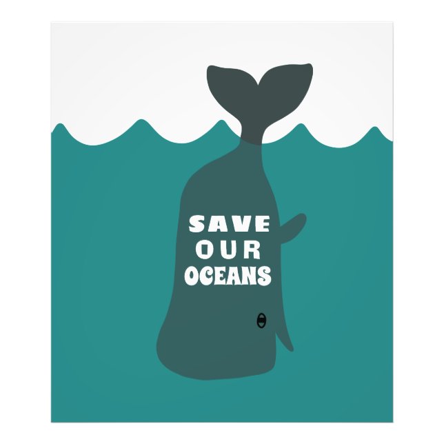 Save Our Oceans Environmental Art Whale Kids  Photo Print (Front)