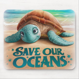 Save our Oceans Friendly Sea Turtle Mouse Mat