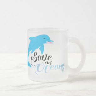 Save our Oceans Frosted Glass Coffee Mug