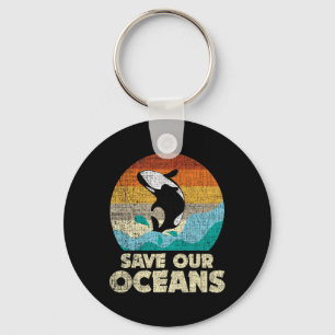 Save Our Oceans Orca Whale - Earth Day And Climate Key Ring