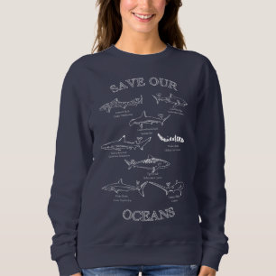 Save Our Oceans Shark Crewneck Sweatshirt