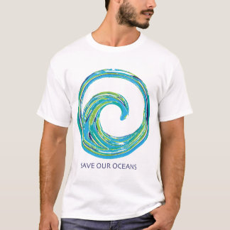 Save Our Oceans Tidal Wave Print T-Shirt