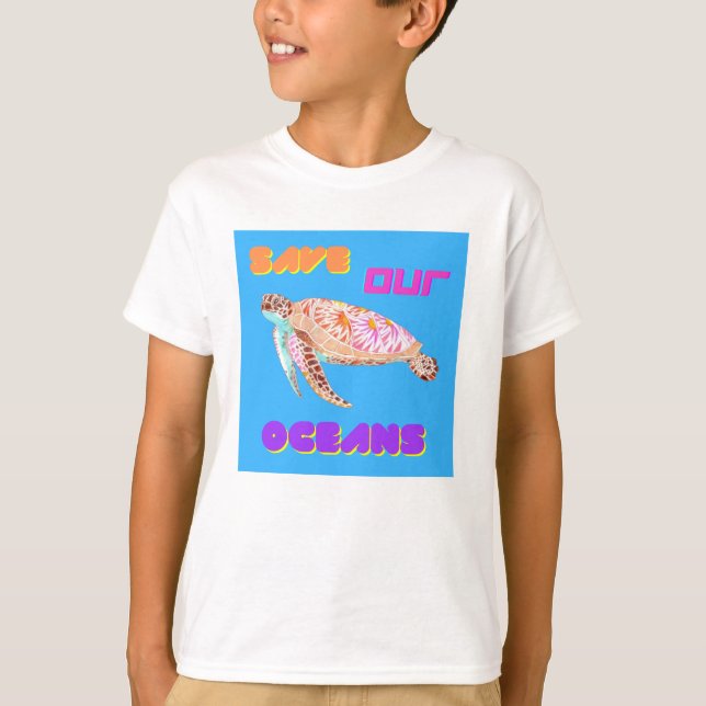 Save our Oceans Turtle T-Shirt (Front)