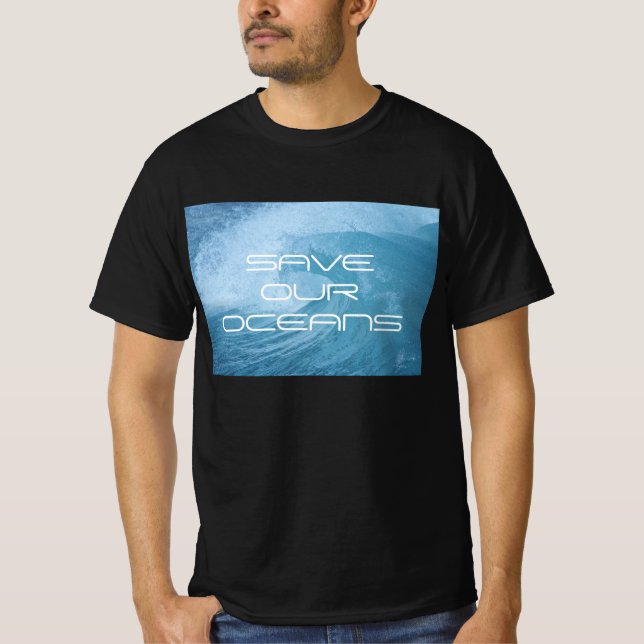 SAVE OUR OCEANS WAVE SURF TEE SHIRT (Front)