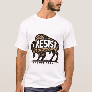Save Our Parks Retro Bison Resist Environmental T-Shirt