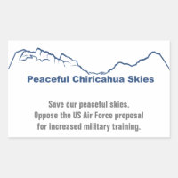 Save our peaceful skies stickers