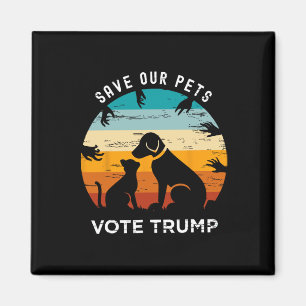 Save Our Pet Vote Trump 2024 Funny Cat Lover Dog L Magnet