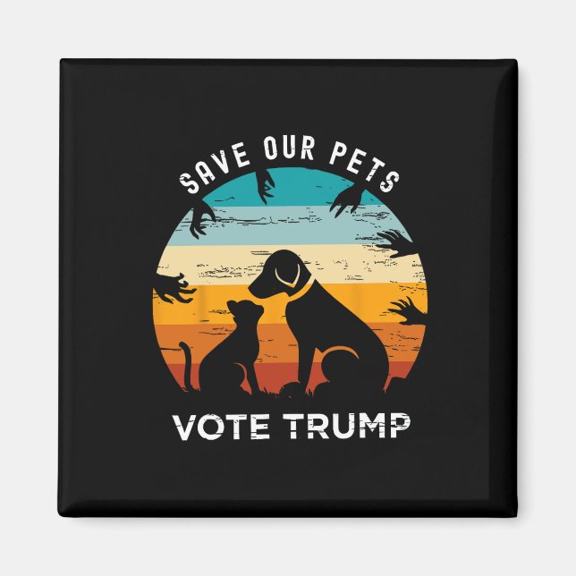 Save Our Pet Vote Trump 2024 Funny Cat Lover Dog L Magnet (Front)