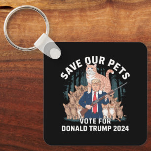 Save Our Pets 2024 President Trump Political  Key Ring