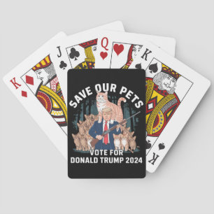 Save Our Pets 2024 President Trump Political  Playing Cards