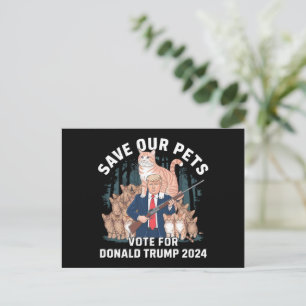 Save Our Pets 2024 President Trump Political  Postcard