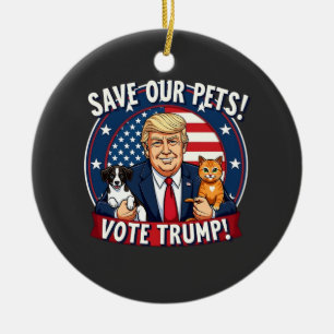 Save our Pets Vote Trump Pets For Trump Ceramic Tree Decoration