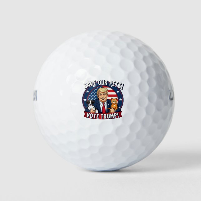 Save our Pets Vote Trump Pets For Trump Golf Balls (Front)