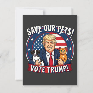 Save our Pets Vote Trump Pets For Trump Thank You Card