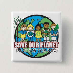 Save Our Planet 15 Cm Square Badge