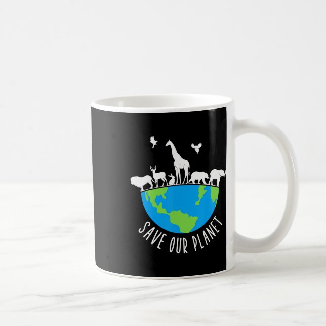 Save Our Planet Animals Conservation Earth Day  Coffee Mug (Right)