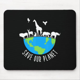 Save Our Planet Animals Conservation Earth Day Mouse Mat