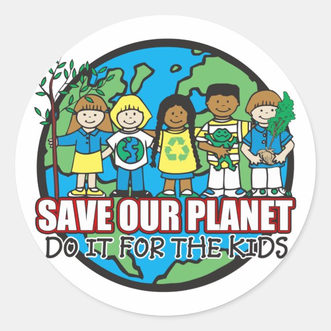 Save Our Planet Classic Round Sticker (Front)